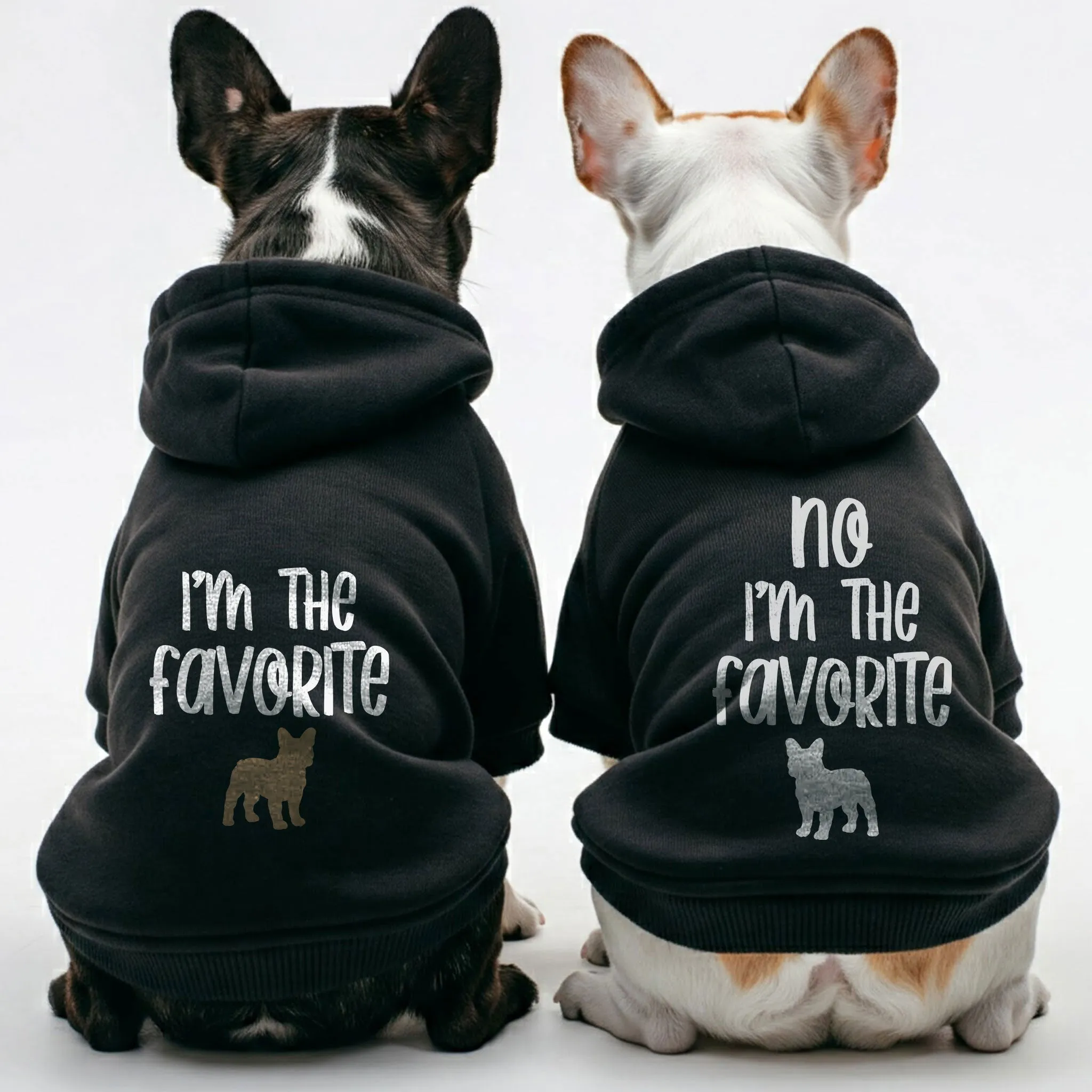 I’m the favorite  and No, I’m the favorite  - Matching French Bulldog Hoodies – Stylish, Cozy & Personalized!