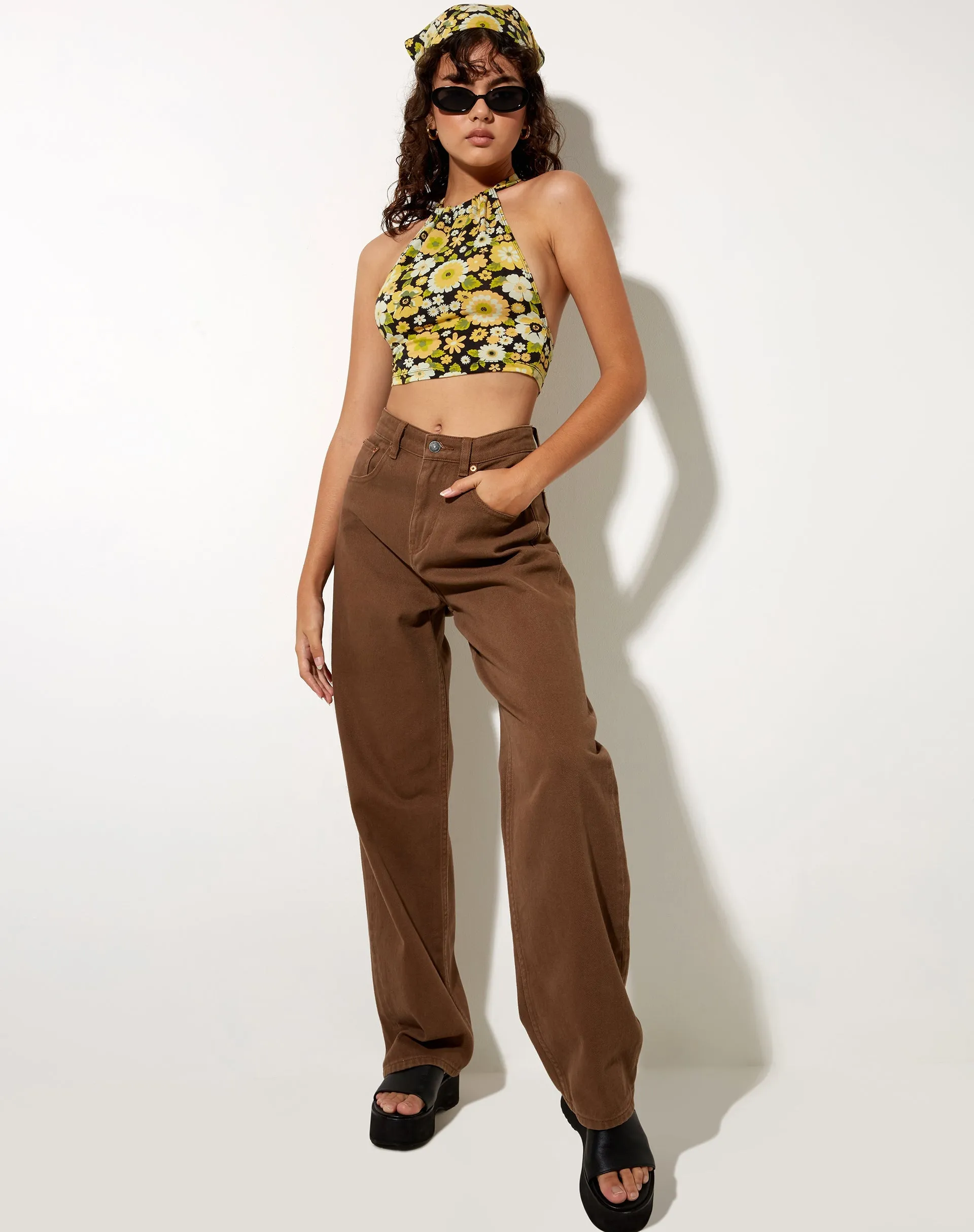 Jica Crop Top in Retro Floral