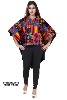 Kara Chic Hilo Poncho Top 7653-Print #550