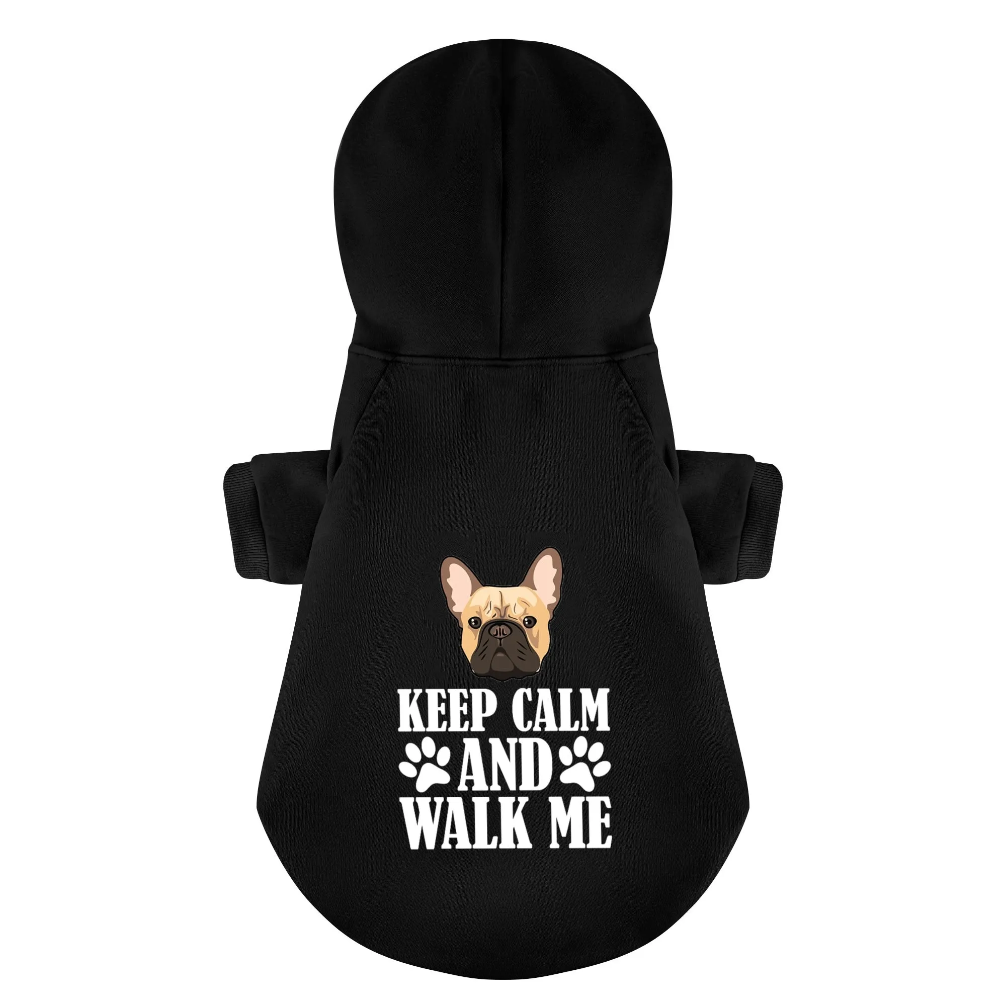 keep calm and walk with me - Personalized French Bulldog Hoodies with Funny Quotes – Stylish, Cozy, and Premium 100% Cotton