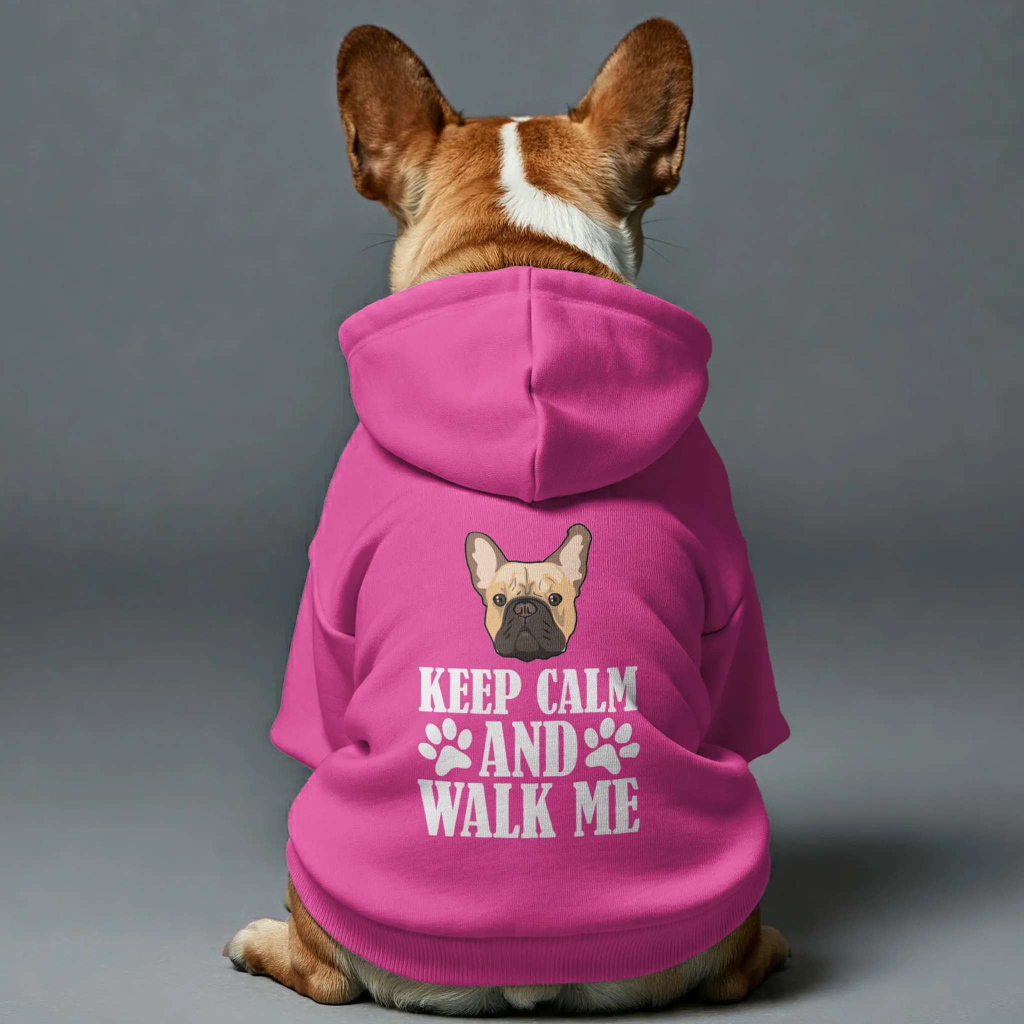 keep calm and walk with me - Personalized French Bulldog Hoodies with Funny Quotes – Stylish, Cozy, and Premium 100% Cotton