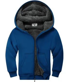 Kid's Winter Sports Solid Color Fleece Hoodie-ZPK005867