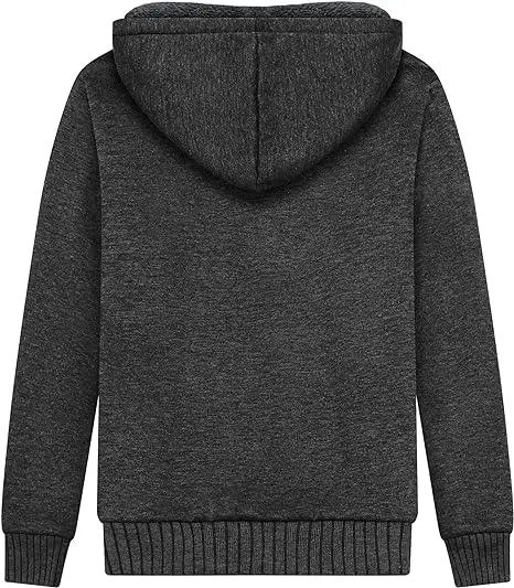 Kid's Winter Sports Solid Color Fleece Hoodie-ZPK005867