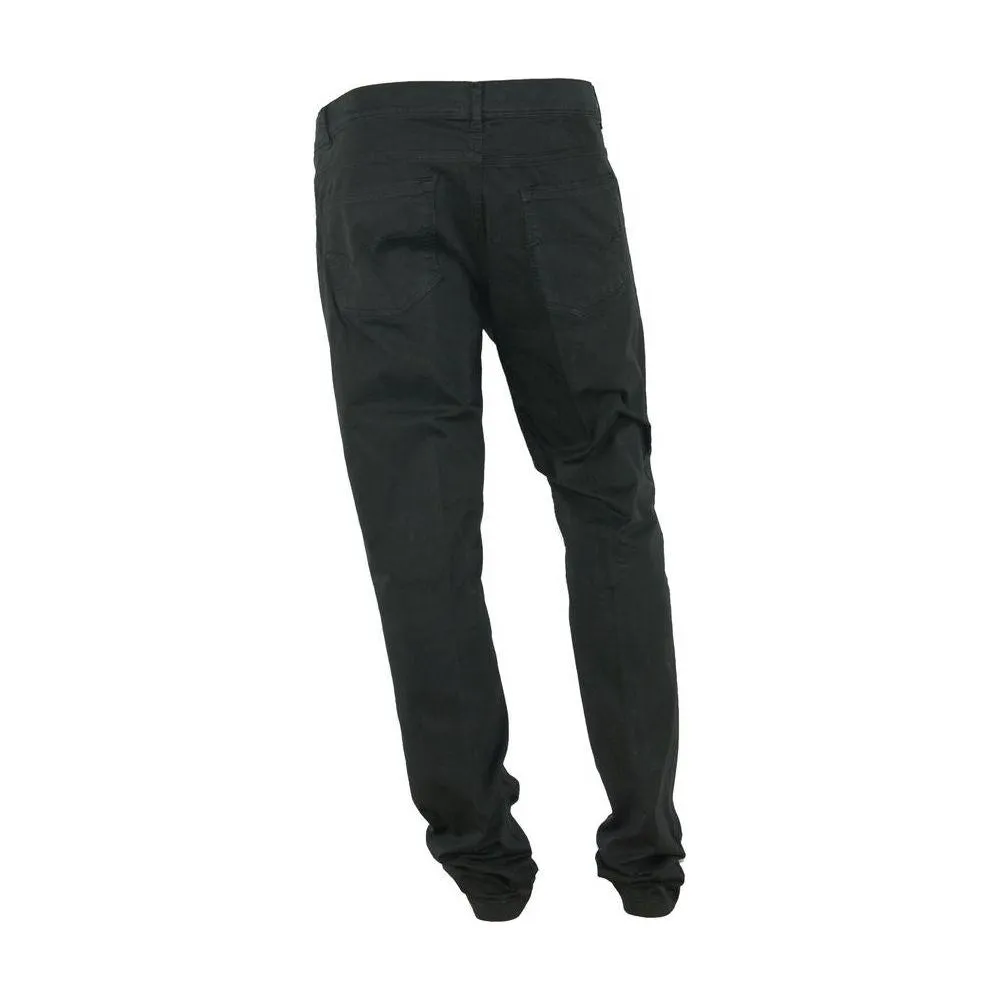 Made in Italy Elegant Summer Black Cotton Trousers