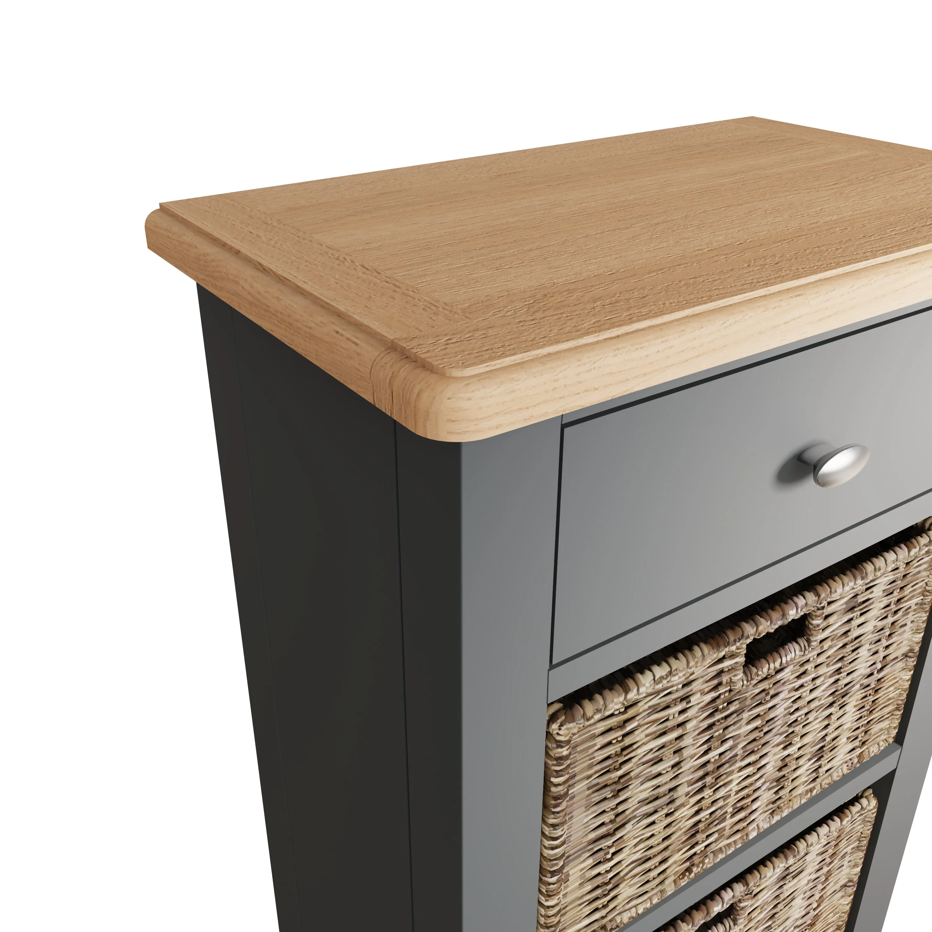 Malmesbury Grey Cabinet 1 Drawer 3 Basket 50 x 30 x 100 cm