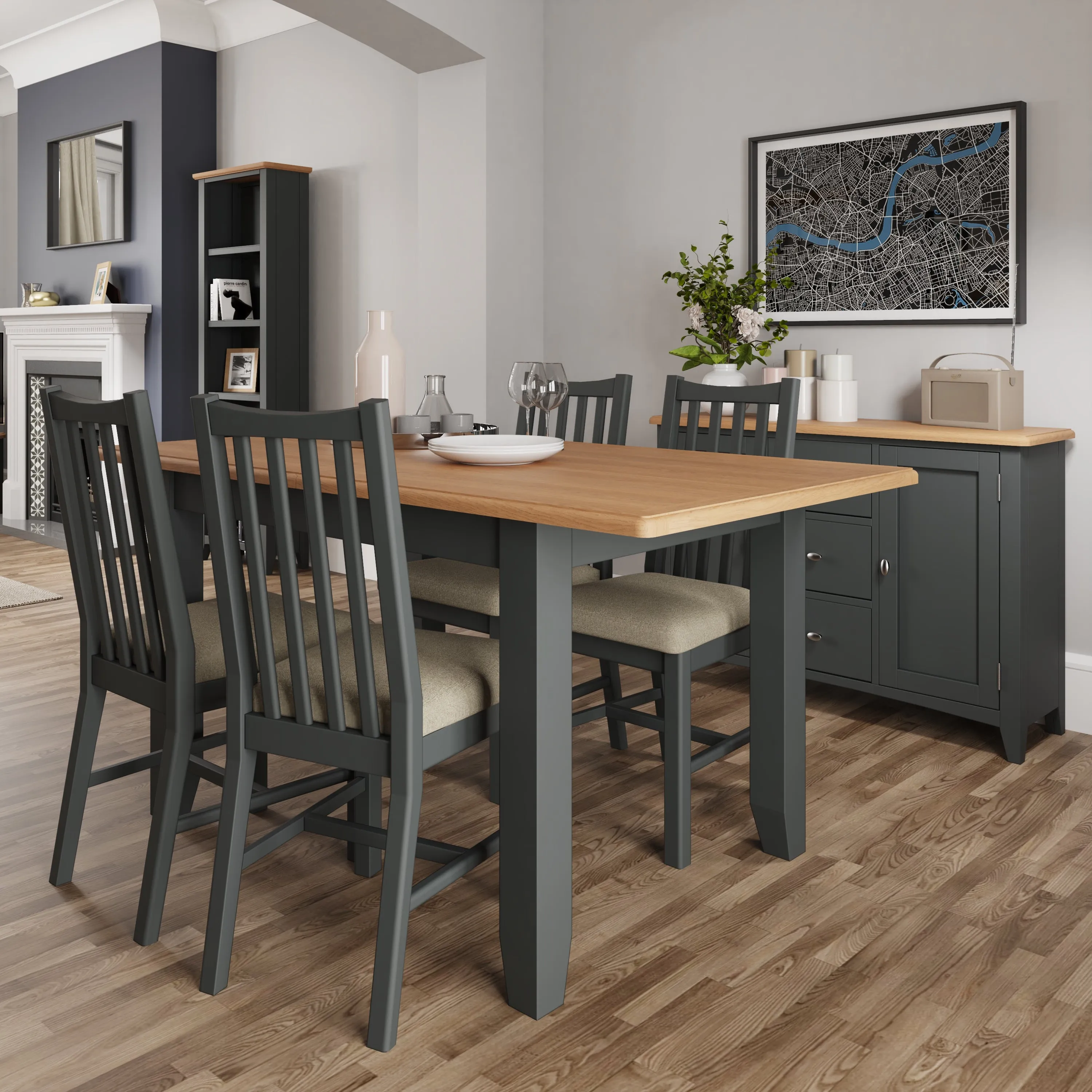 Malmesbury Grey Extending Table 1.6m-2m 160/200 x 85 x 78 cm