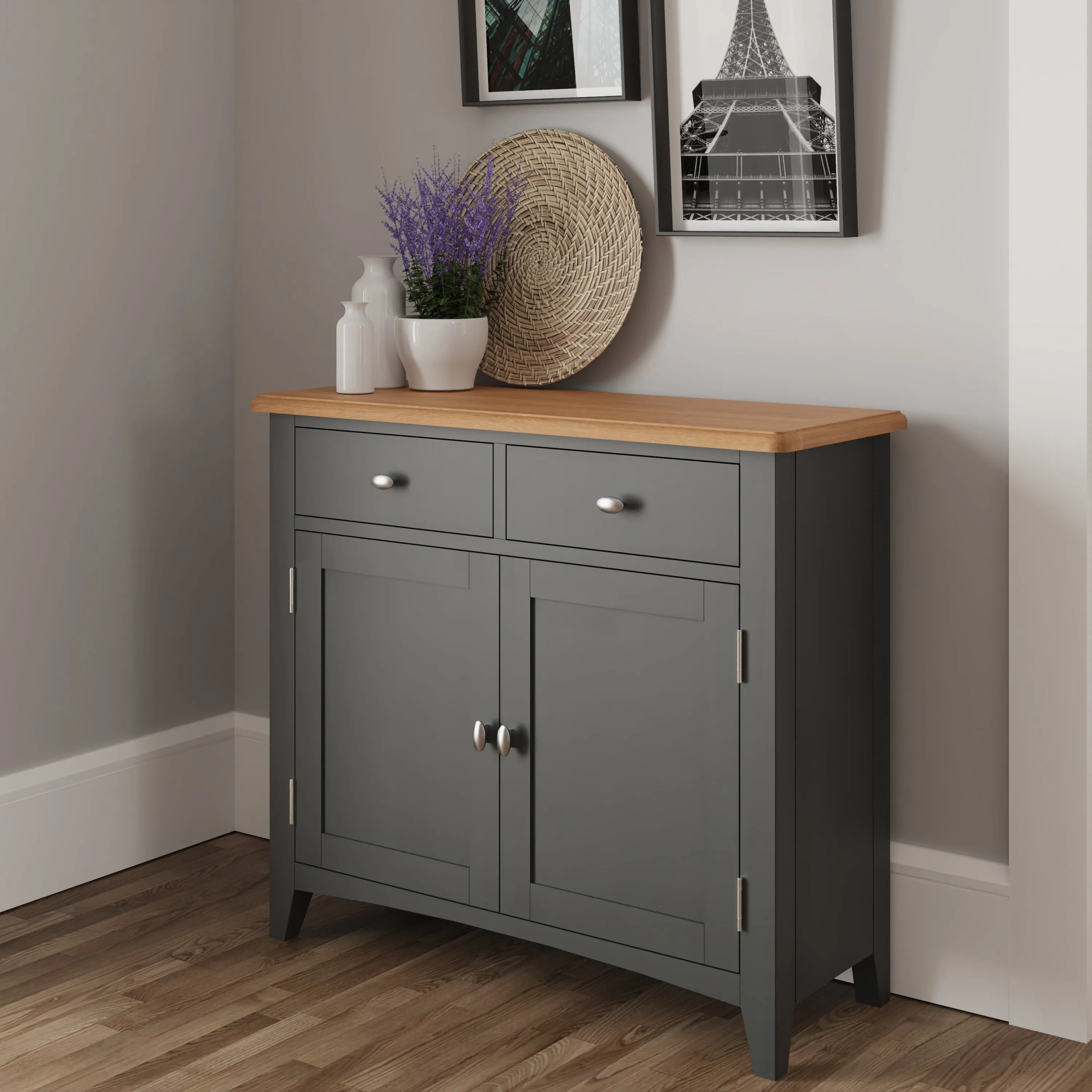 Malmesbury Grey Sideboard 90 x 34 x 80 cm