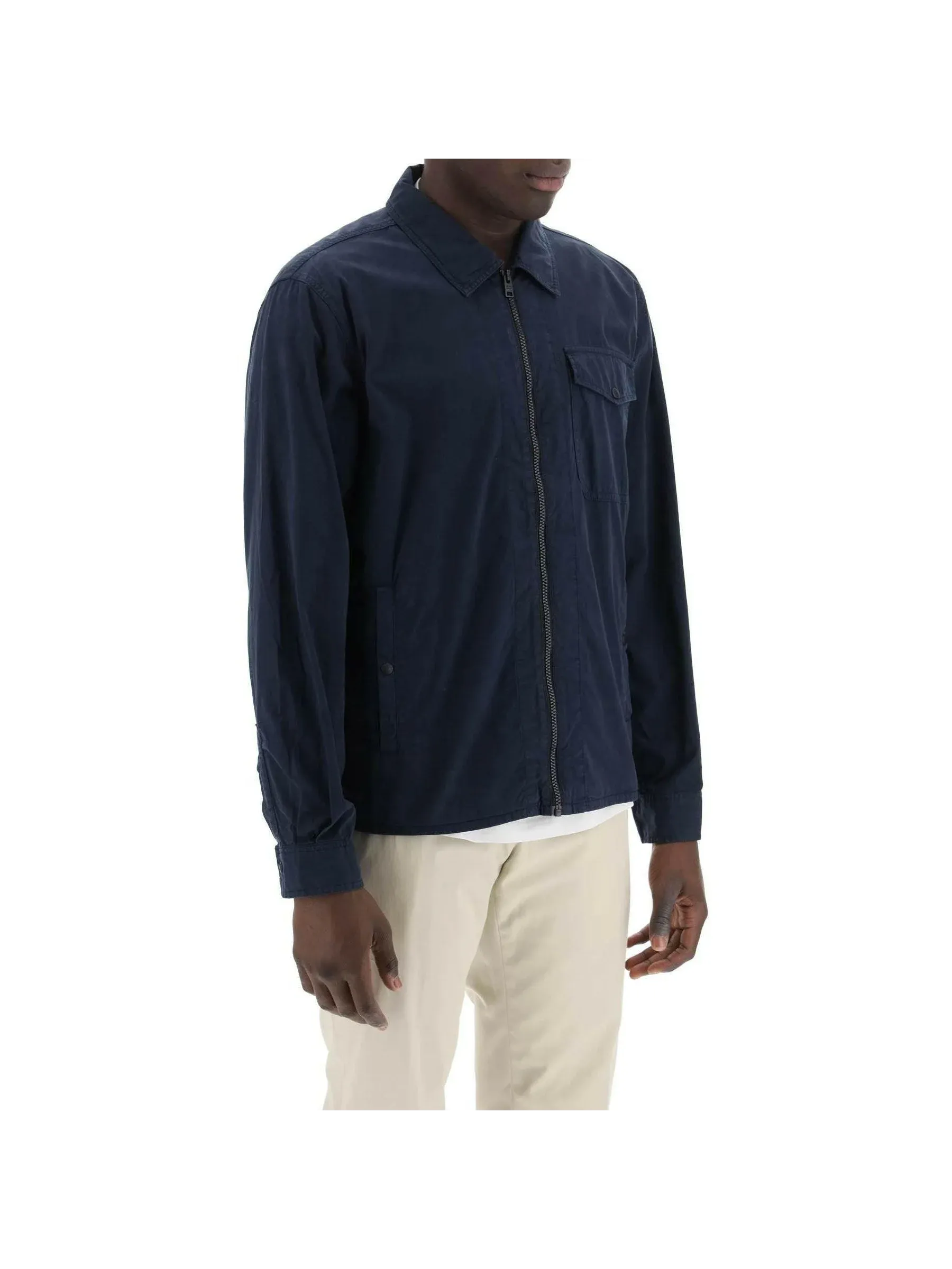 Melton Garment-Dyed Cotton Overshirt