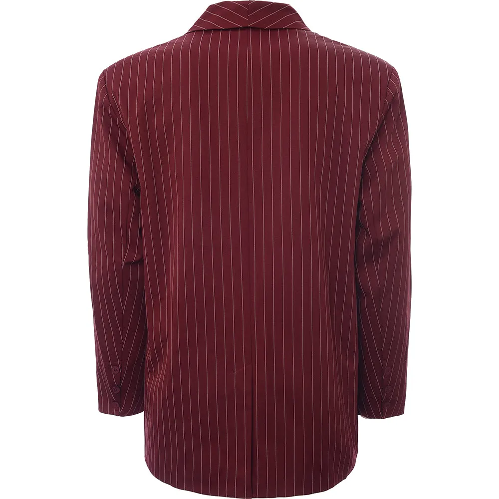 Mennace Men's Burgundy Double Breasted Blazer