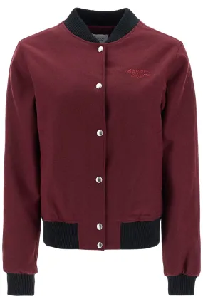 MEN'S BORDEAUX WOOL TEDDY JACKET WITH FOX EMBROIDERY