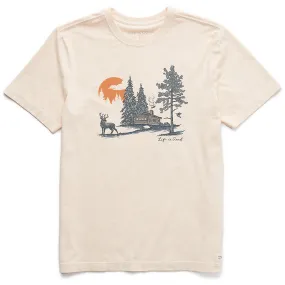 Men's Fineline Deer Short-Sleeve Crusher Tee - Putty White