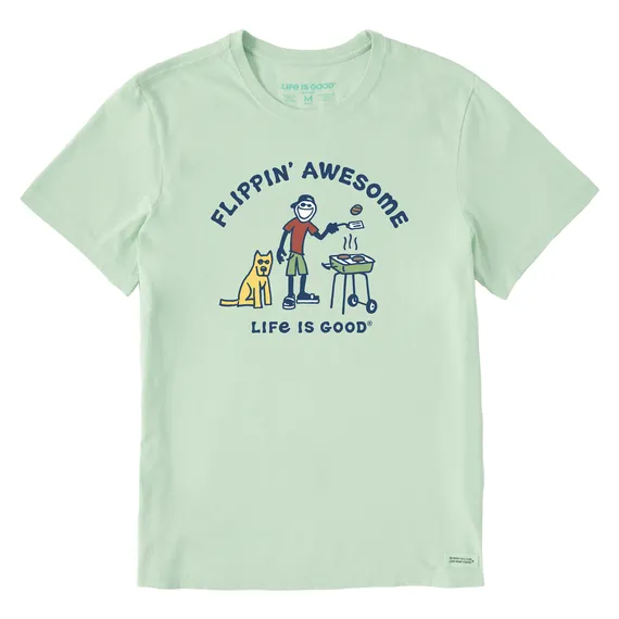 Men's Flippin'Awesome Short-Sleeve Crusher Tee - Sage Green