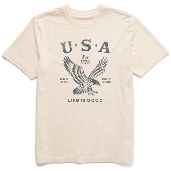 Men's USA 1776 Eagle Short-Sleeve Crusher Tee - Putty White