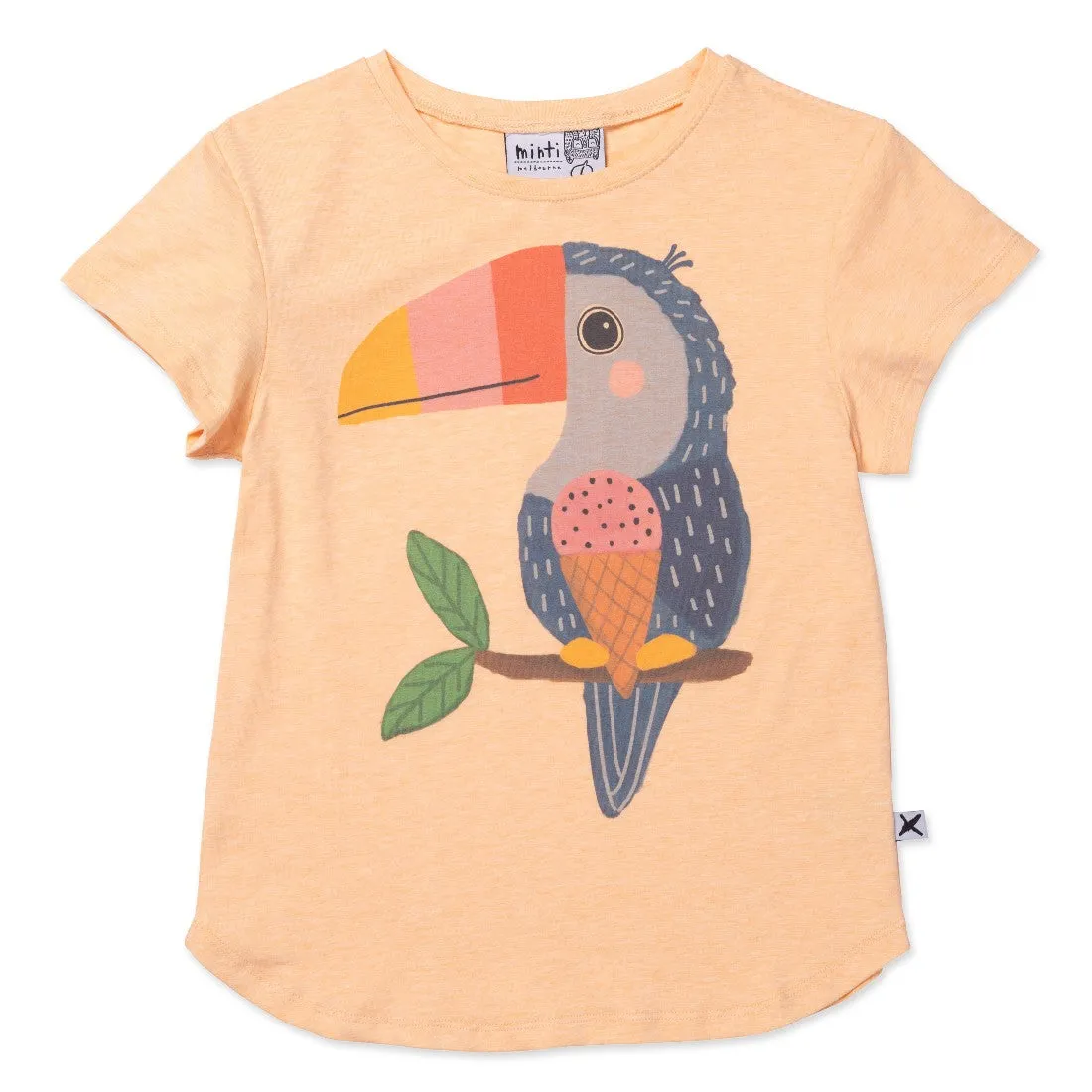 MINTI - ICECREAM TOUCAN TEE: LIGHT ORANGE MARLE