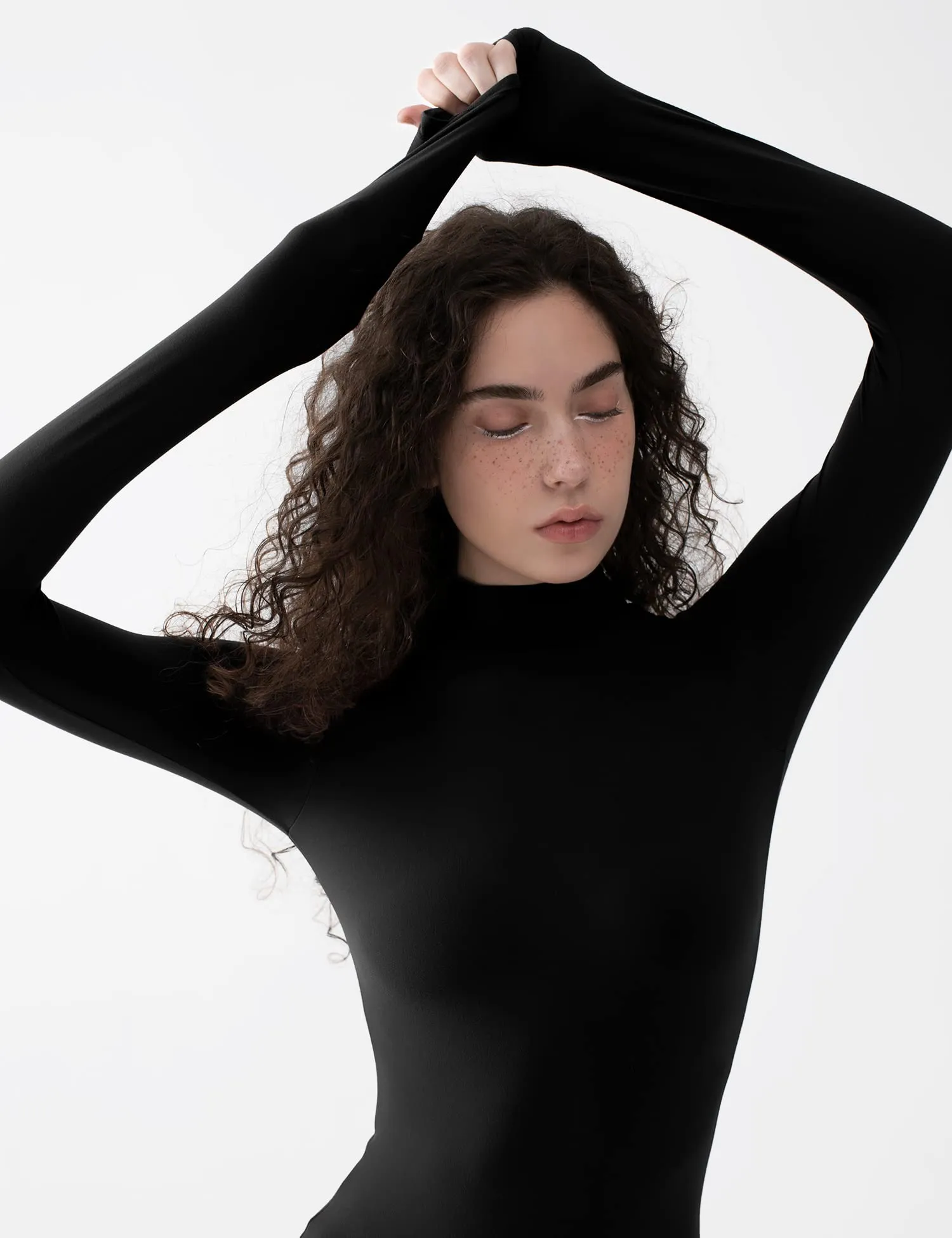 Mock Turtle Neck Long Sleeve Bodysuit