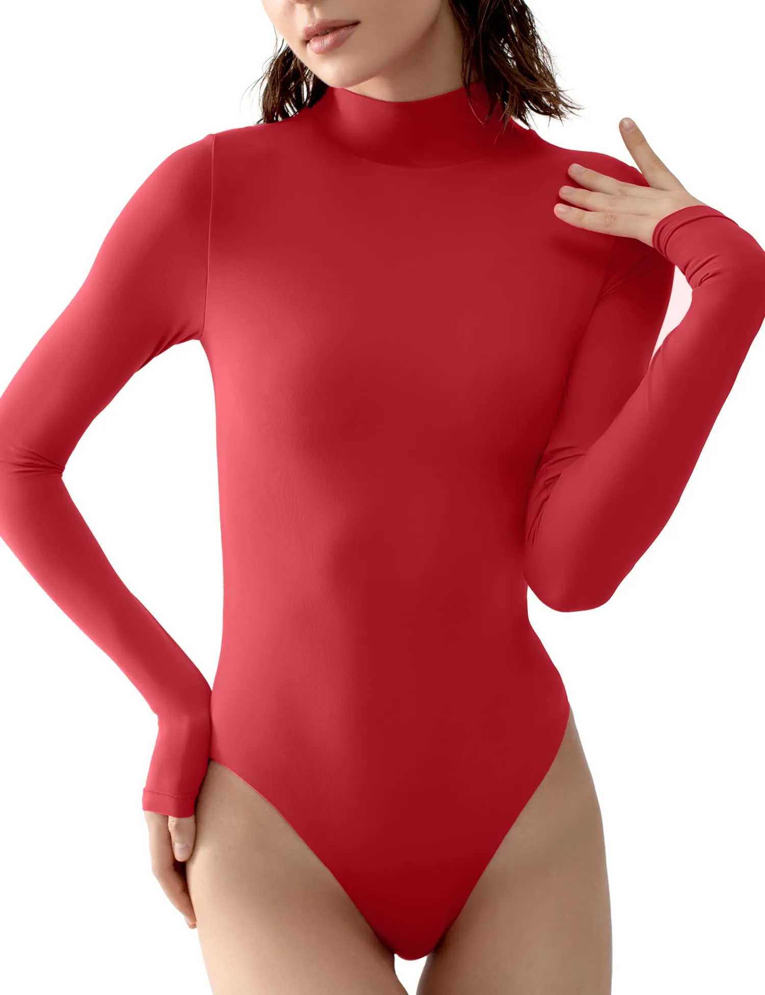 Mock Turtle Neck Long Sleeve Bodysuit