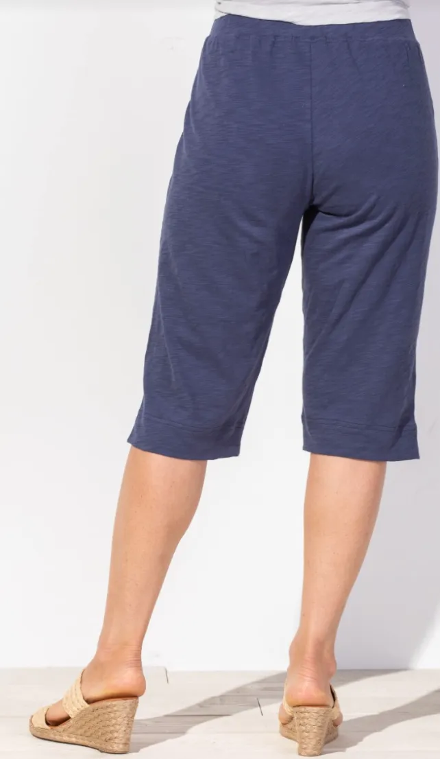 Navy Pedal Pusher Shorts