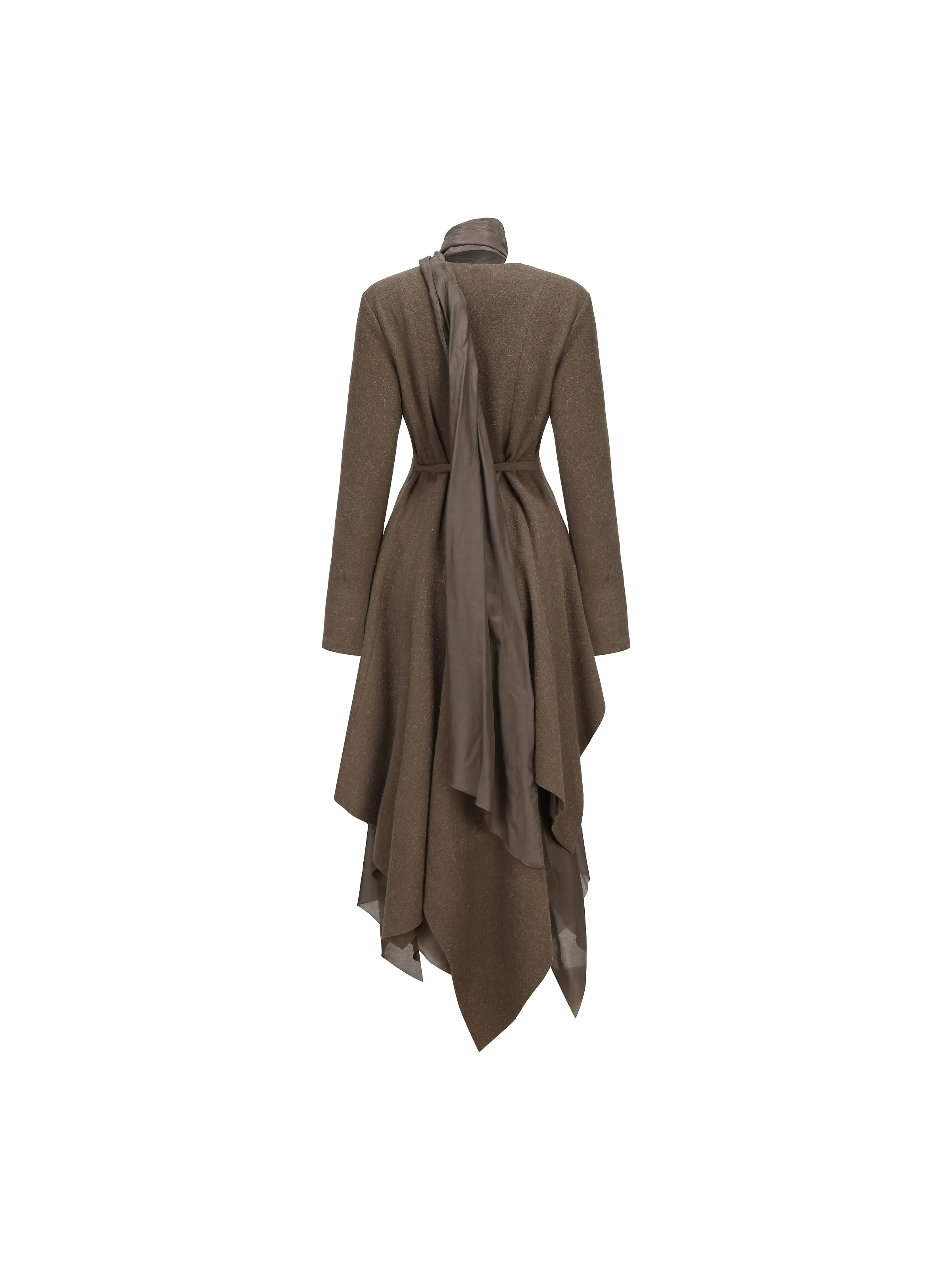 Olive Wool Multi-layered Maxi Coat