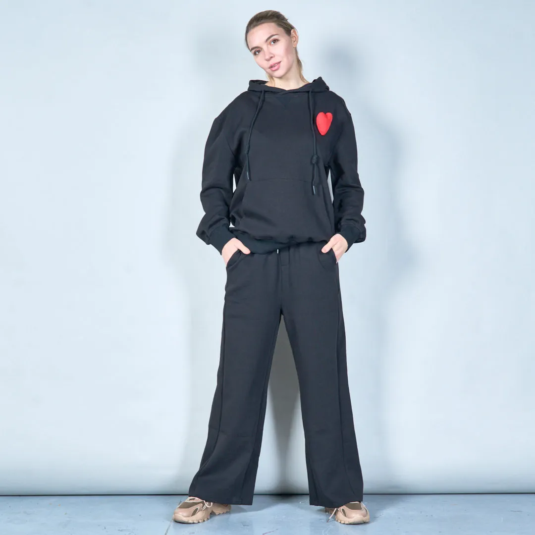 Oversized hoodie with heart applique wholesale