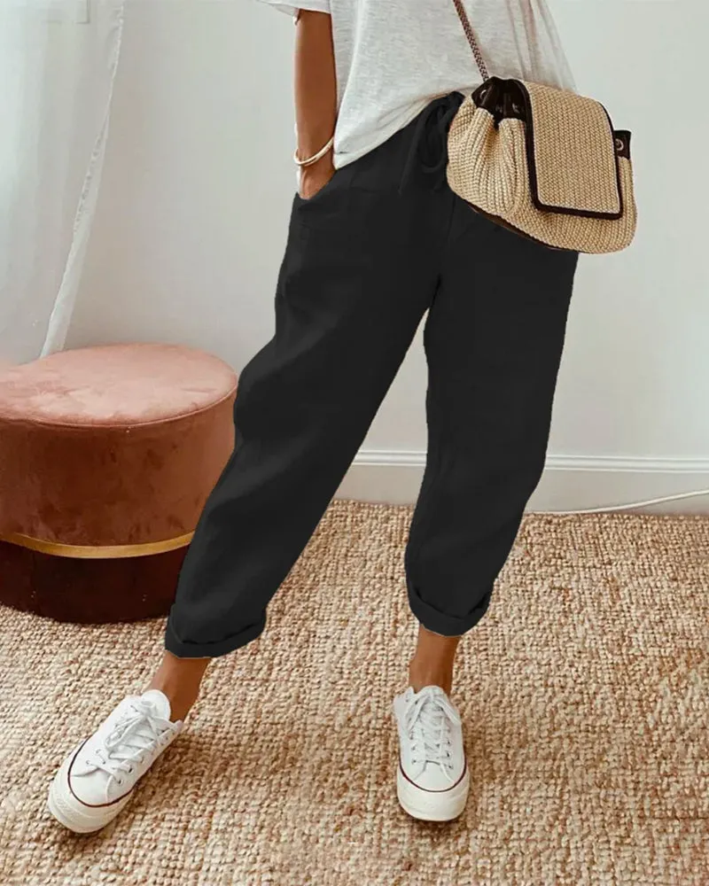 Pansy-Casual & Elegant Linen Sweatpants