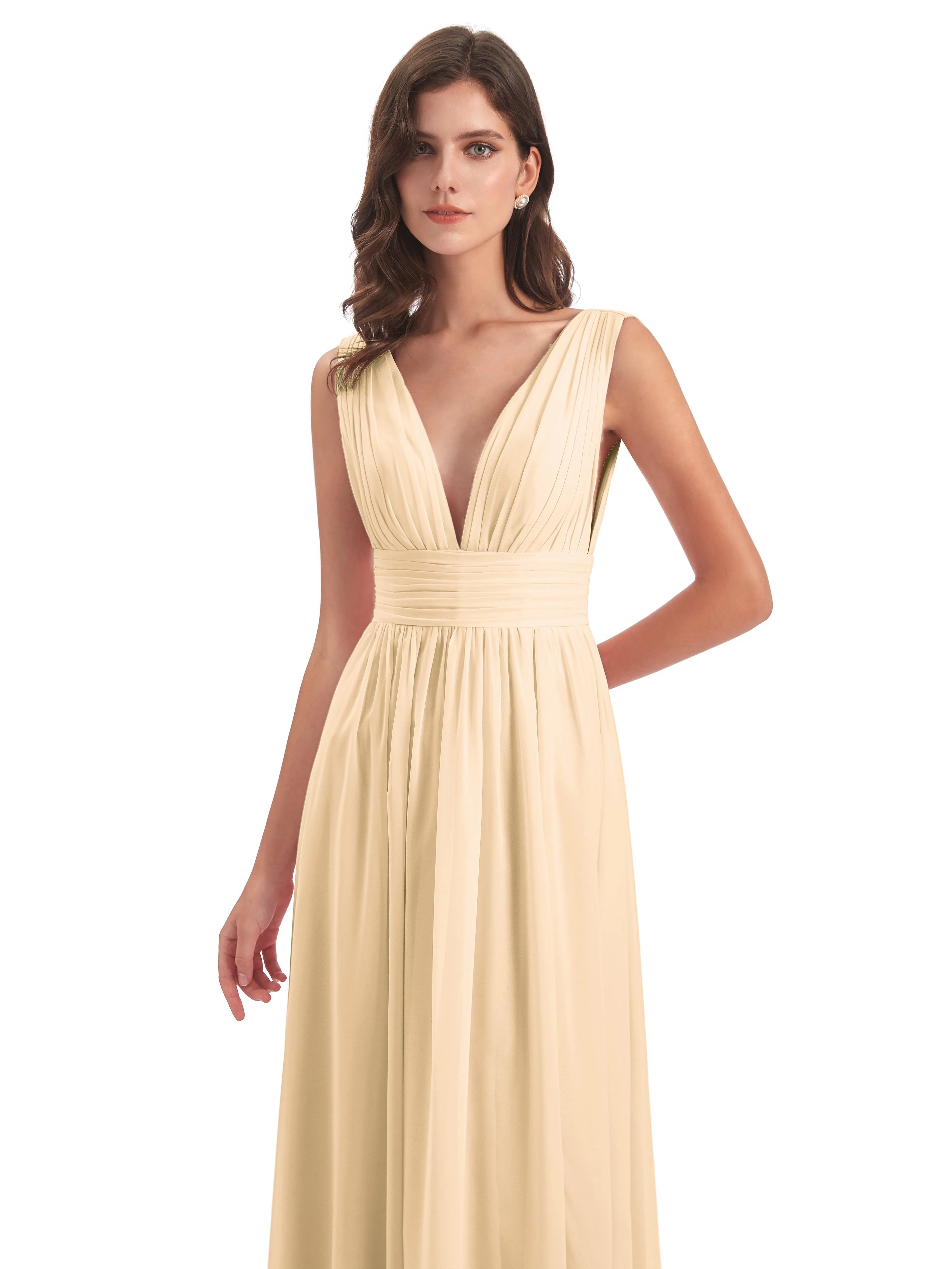 Peach Bridesmaid Dresses Uk Charming Chiffon V Neck Split Long Bridesmaid Dresses