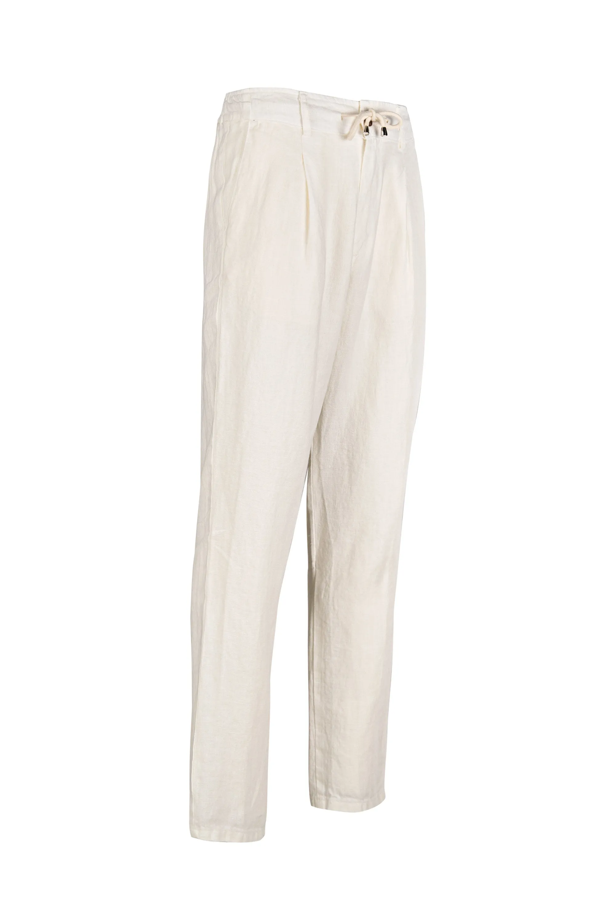 Pure Linen Drawstring trousers with pinces