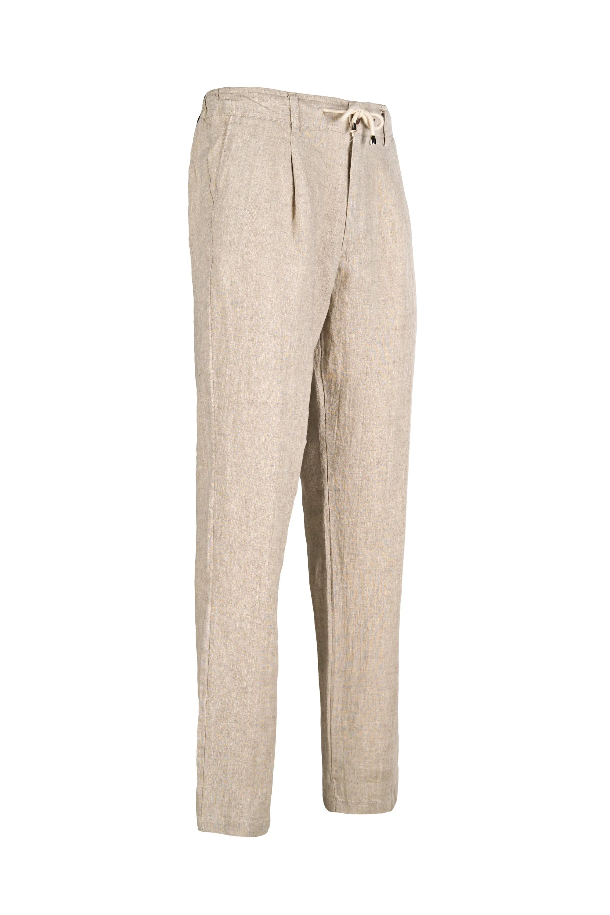 Pure Linen Drawstring trousers with pinces