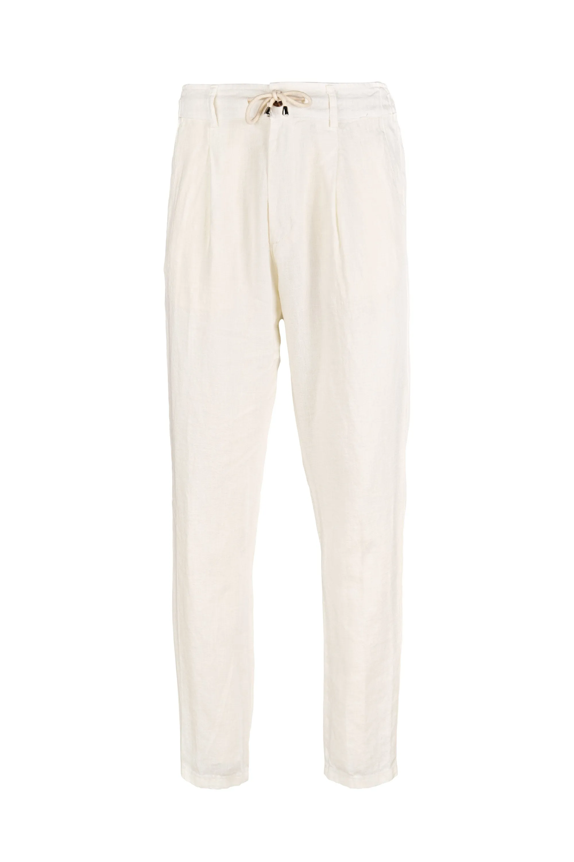 Pure Linen Drawstring trousers with pinces