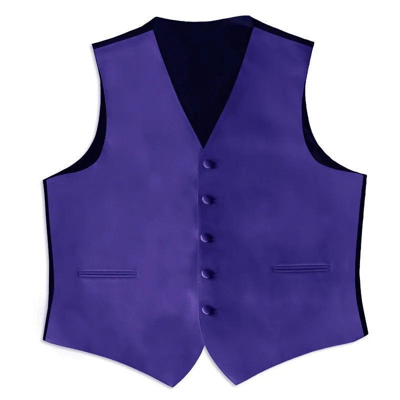 Purple Satin Tuxedo Vest (105V-09)