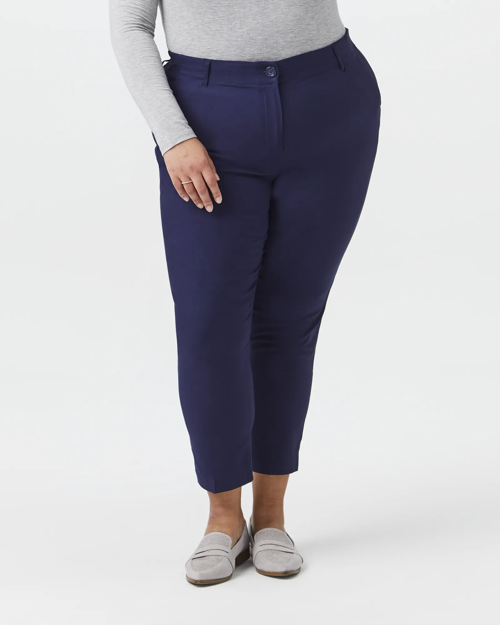 Salerno Cropped Work Pant | Navy