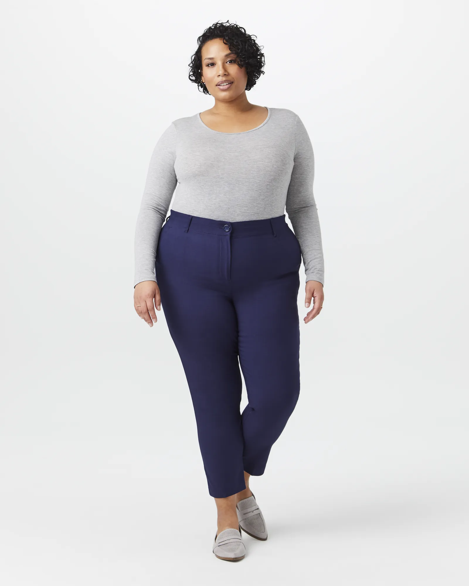 Salerno Cropped Work Pant | Navy