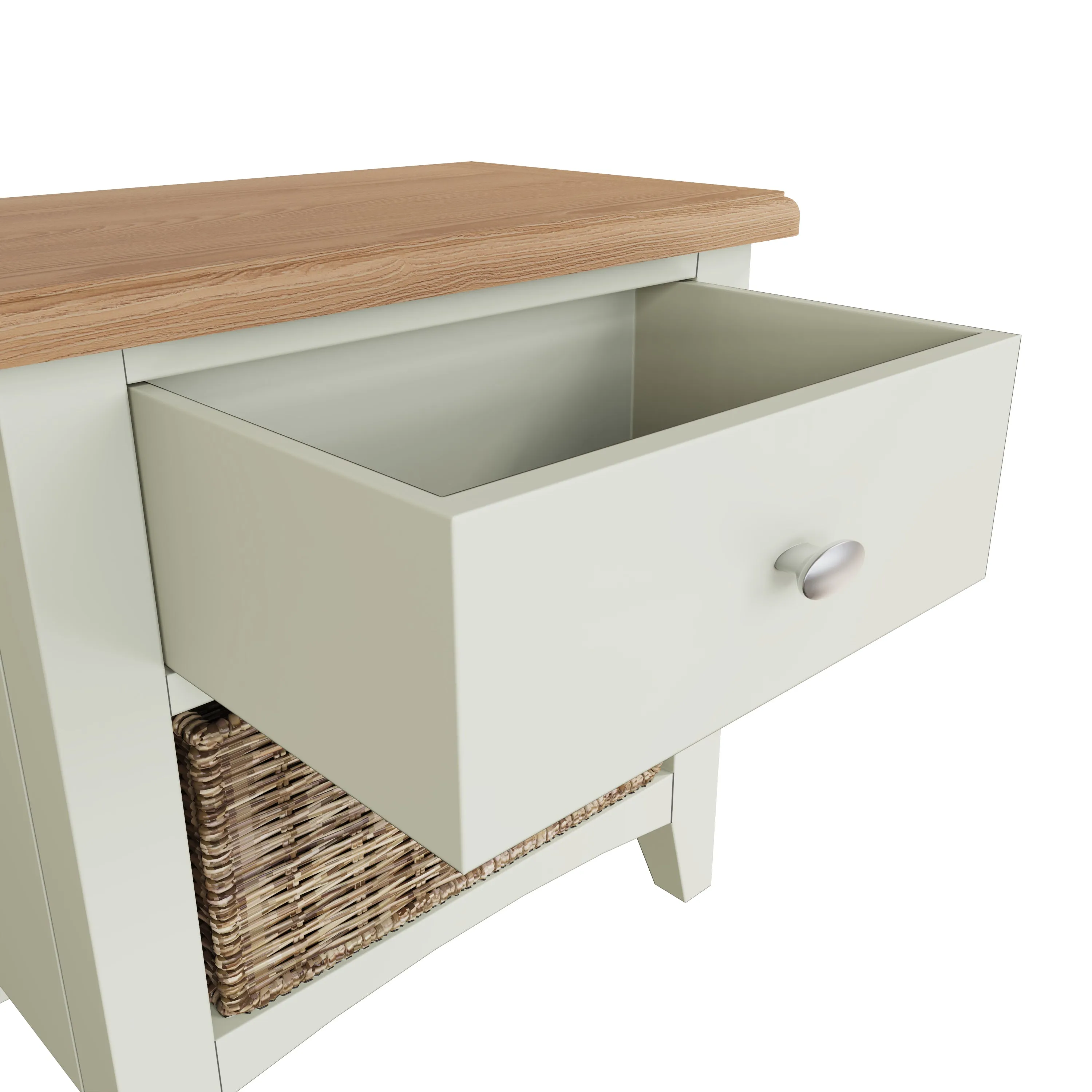 Salisbury Pure White Cabinet 1 Drawer 1 Basket 50 x 30 x 50 cm