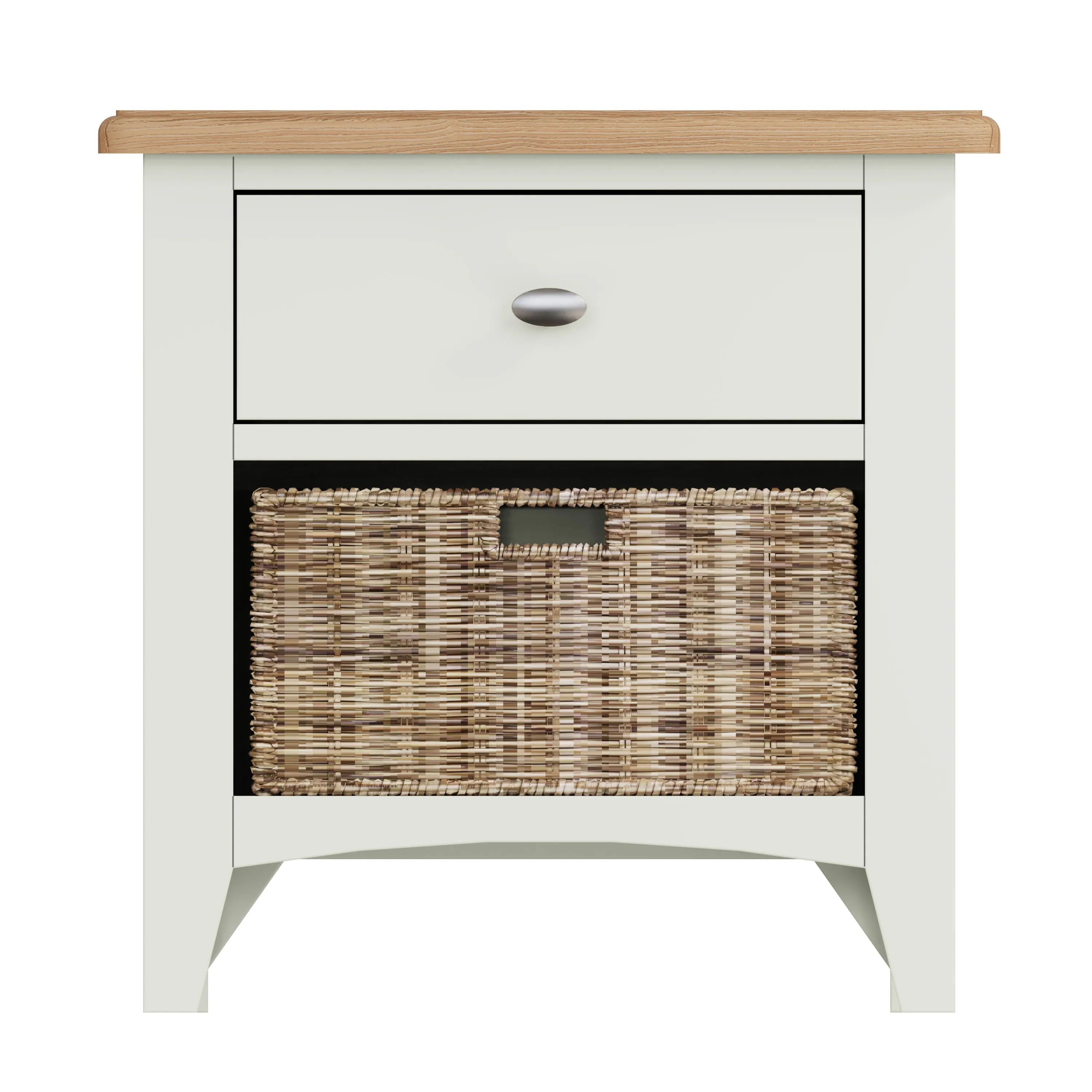 Salisbury Pure White Cabinet 1 Drawer 1 Basket 50 x 30 x 50 cm