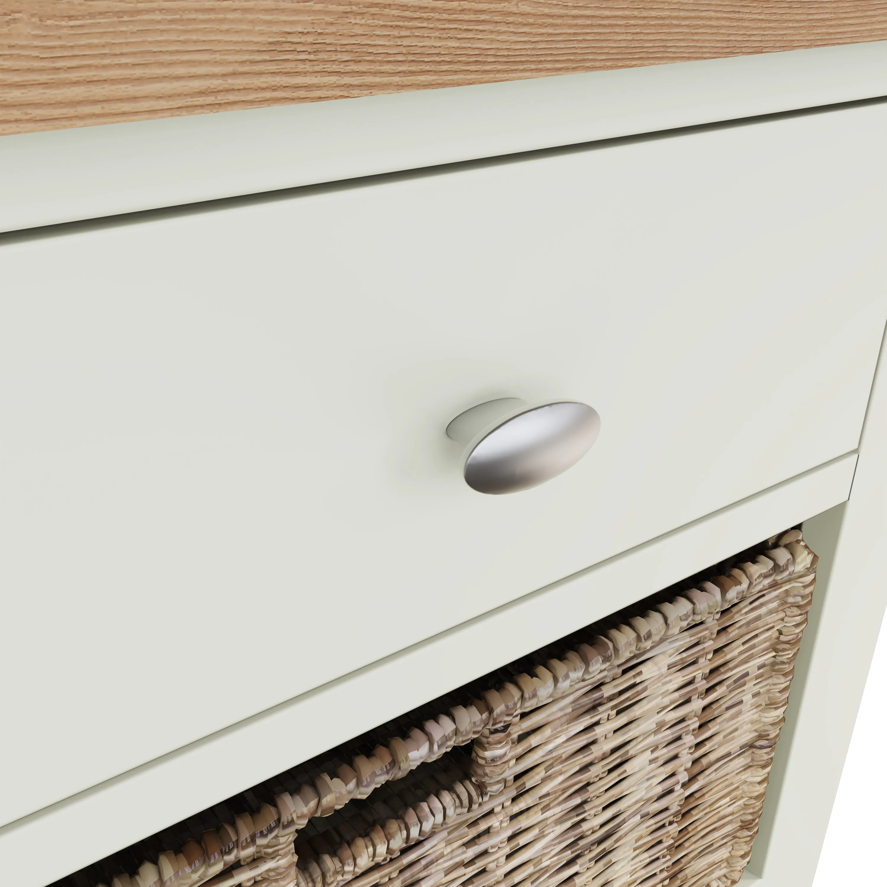 Salisbury Pure White Cabinet 1 Drawer 3 Basket 50 x 30 x 100 cm