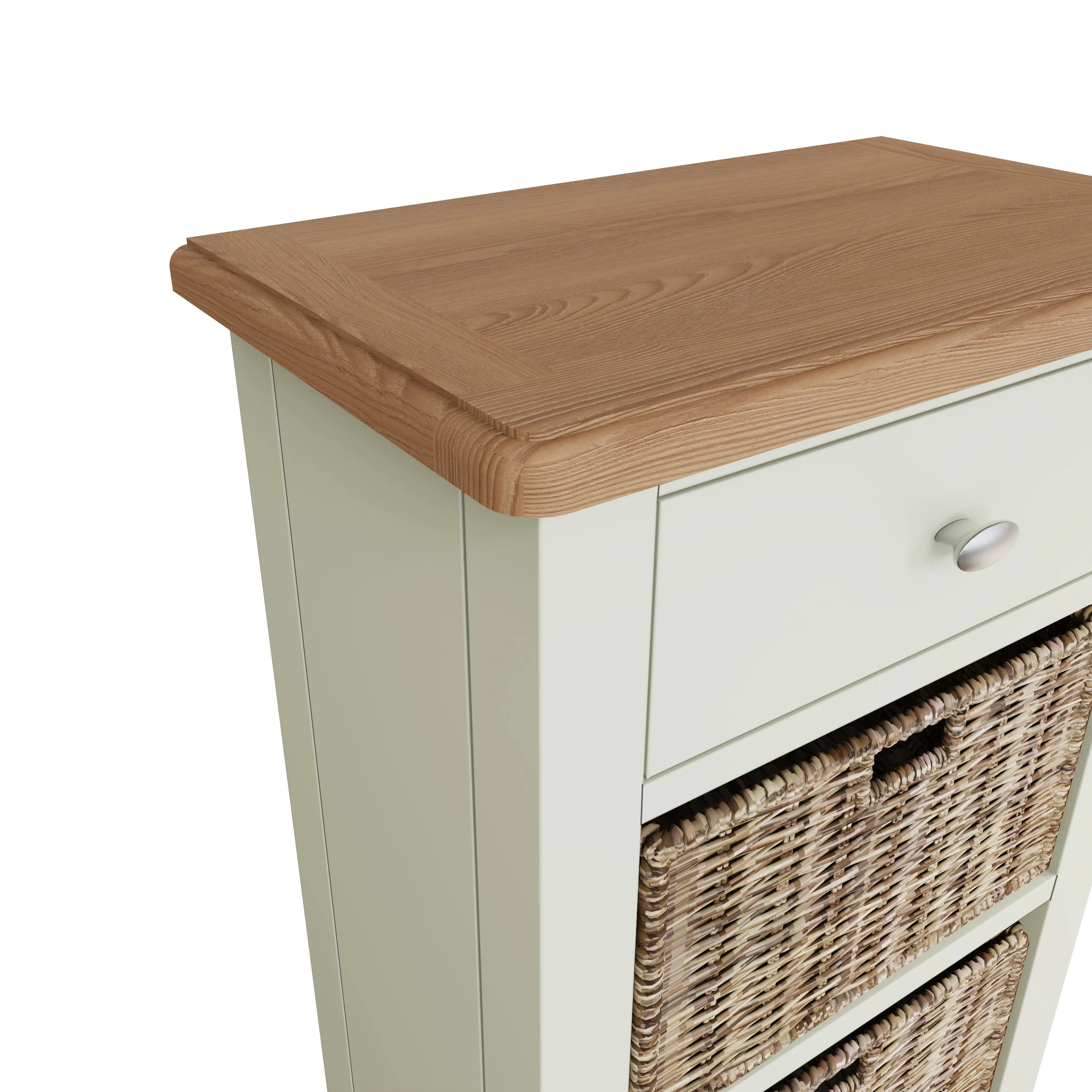 Salisbury Pure White Cabinet 1 Drawer 3 Basket 50 x 30 x 100 cm