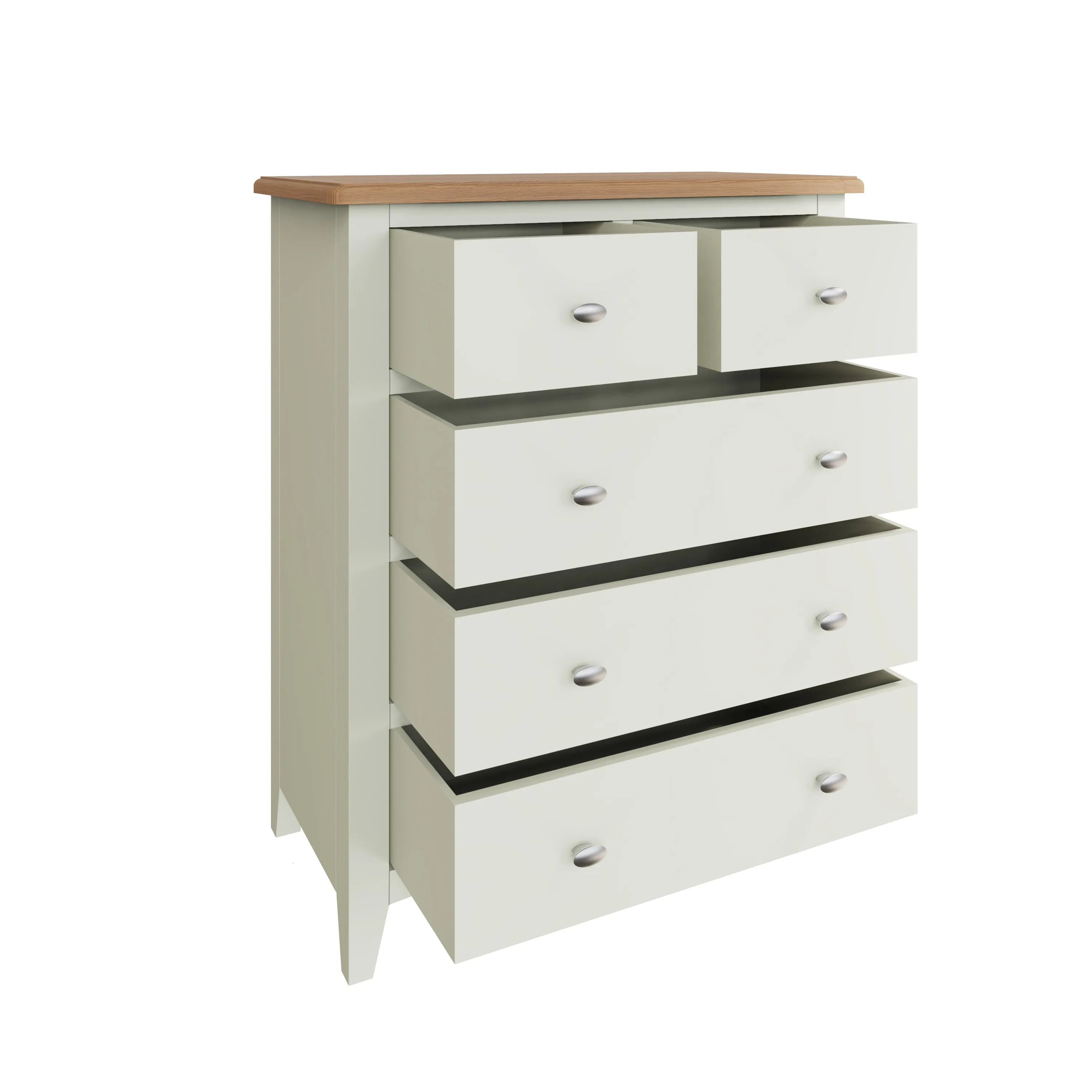 Salisbury Pure White Chest of Drawers 2 Over 3 80 x 40 x 95 cm