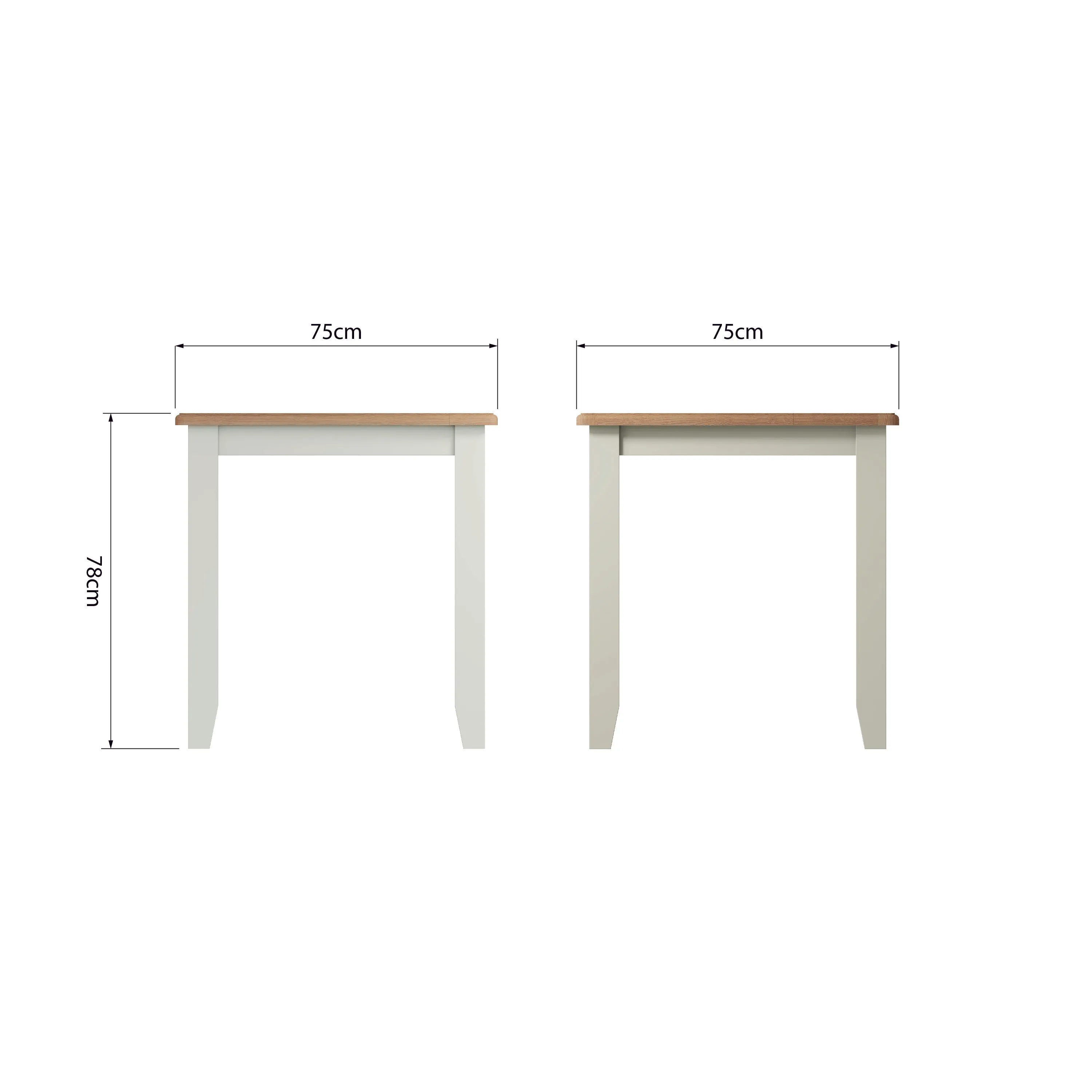 Salisbury Pure White Fixed Top Table 75 x 75 x 78 cm