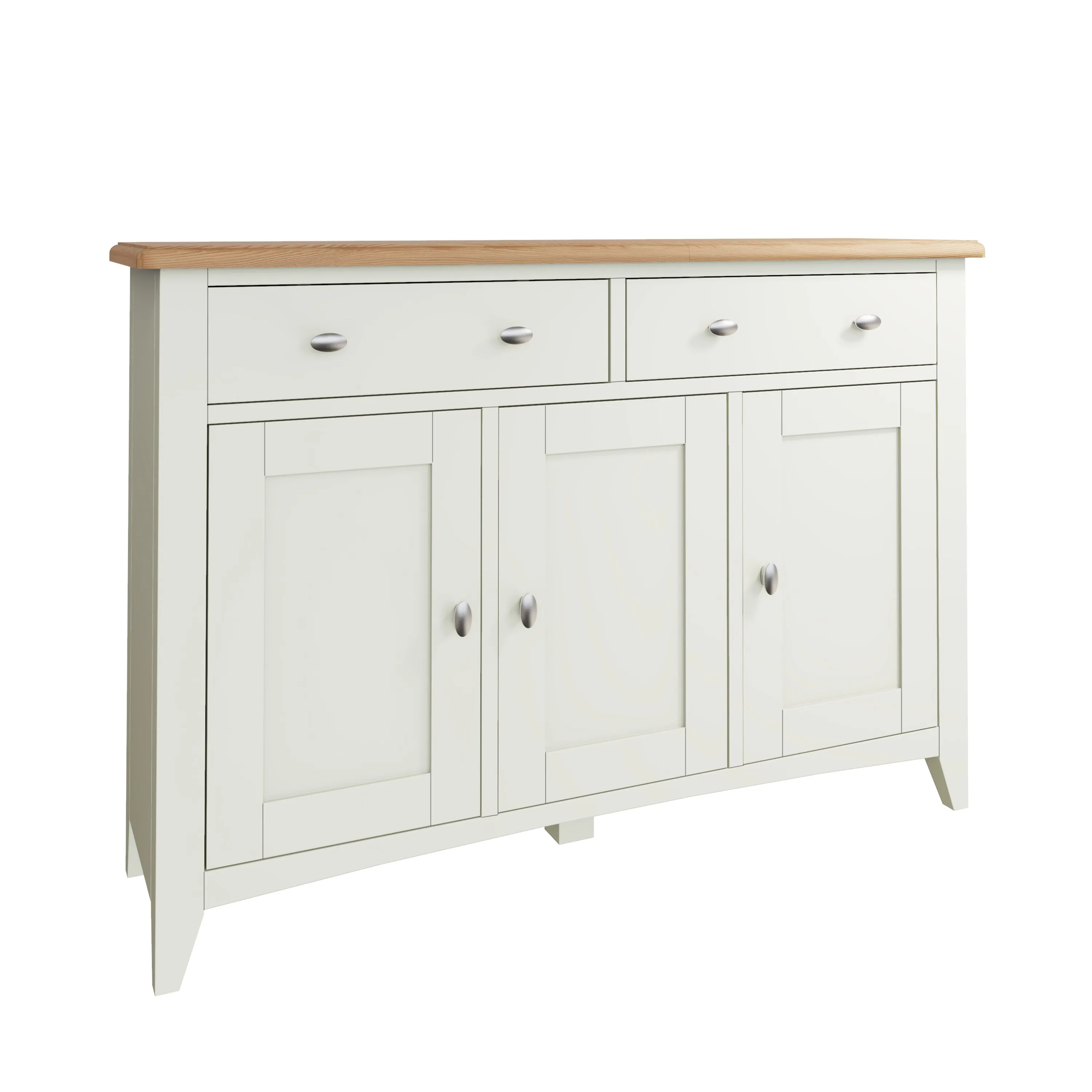 Salisbury Pure White Sideboard with 3 Doors 130 x 40 x 85 cm