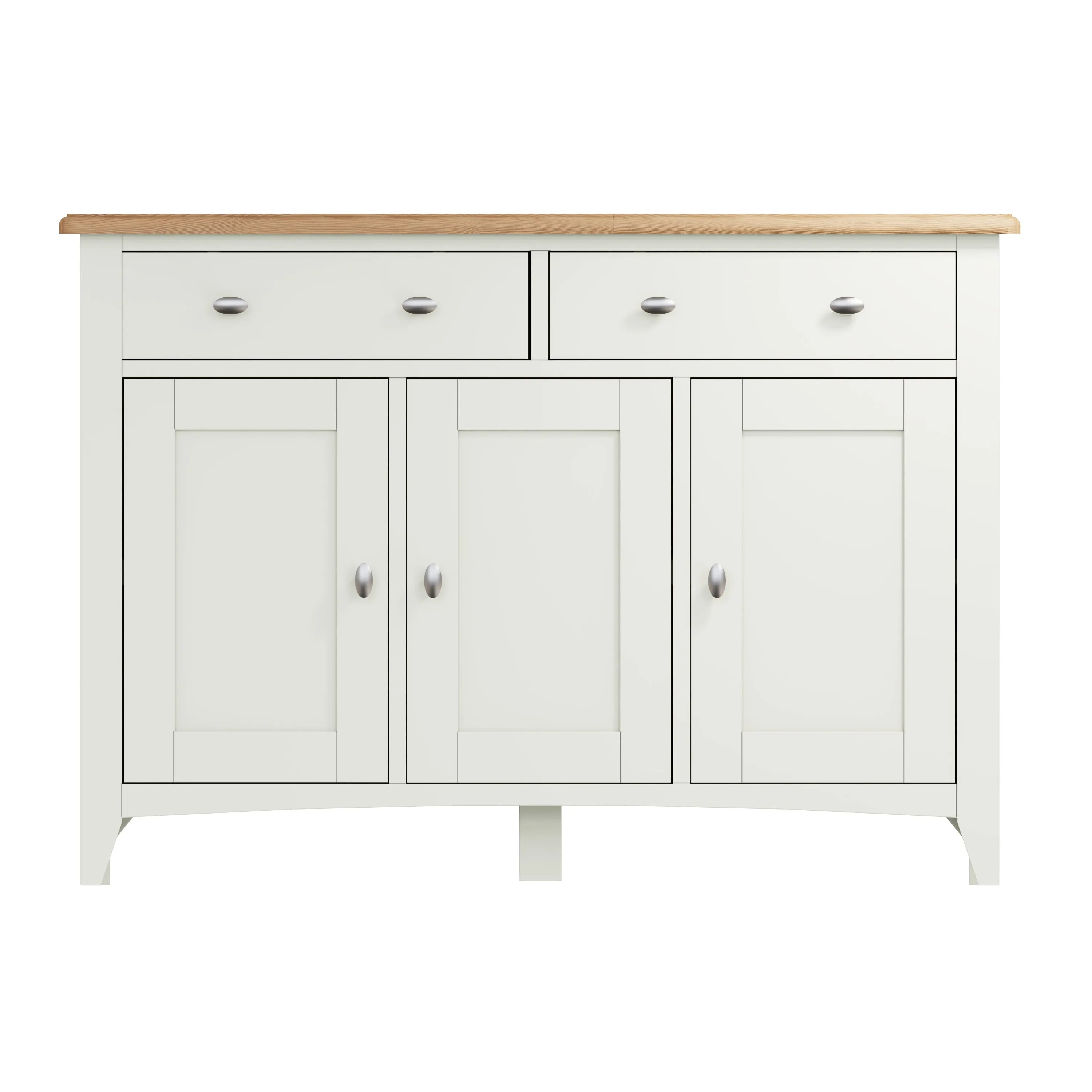 Salisbury Pure White Sideboard with 3 Doors 130 x 40 x 85 cm