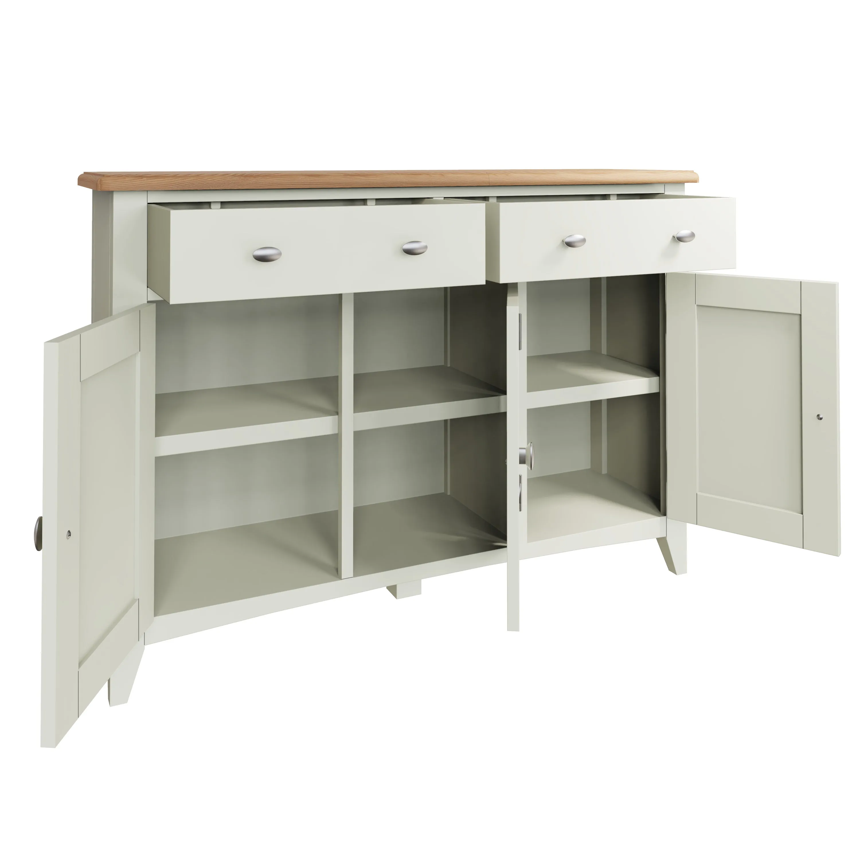 Salisbury Pure White Sideboard with 3 Doors 130 x 40 x 85 cm