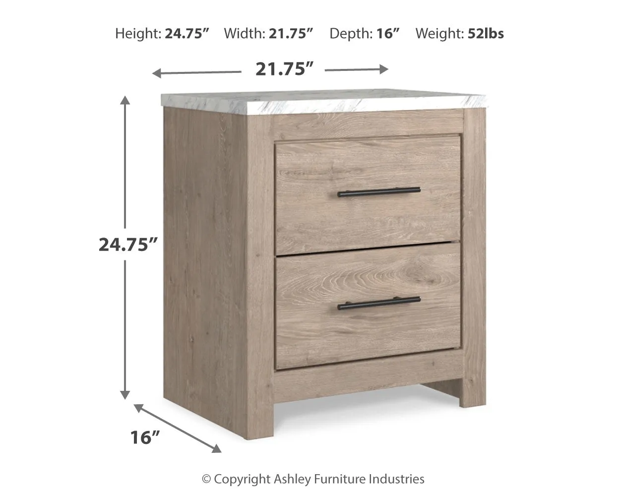 Senniberg King Panel Bed with Mirrored Dresser and 2 Nightstands in Light Brown/White