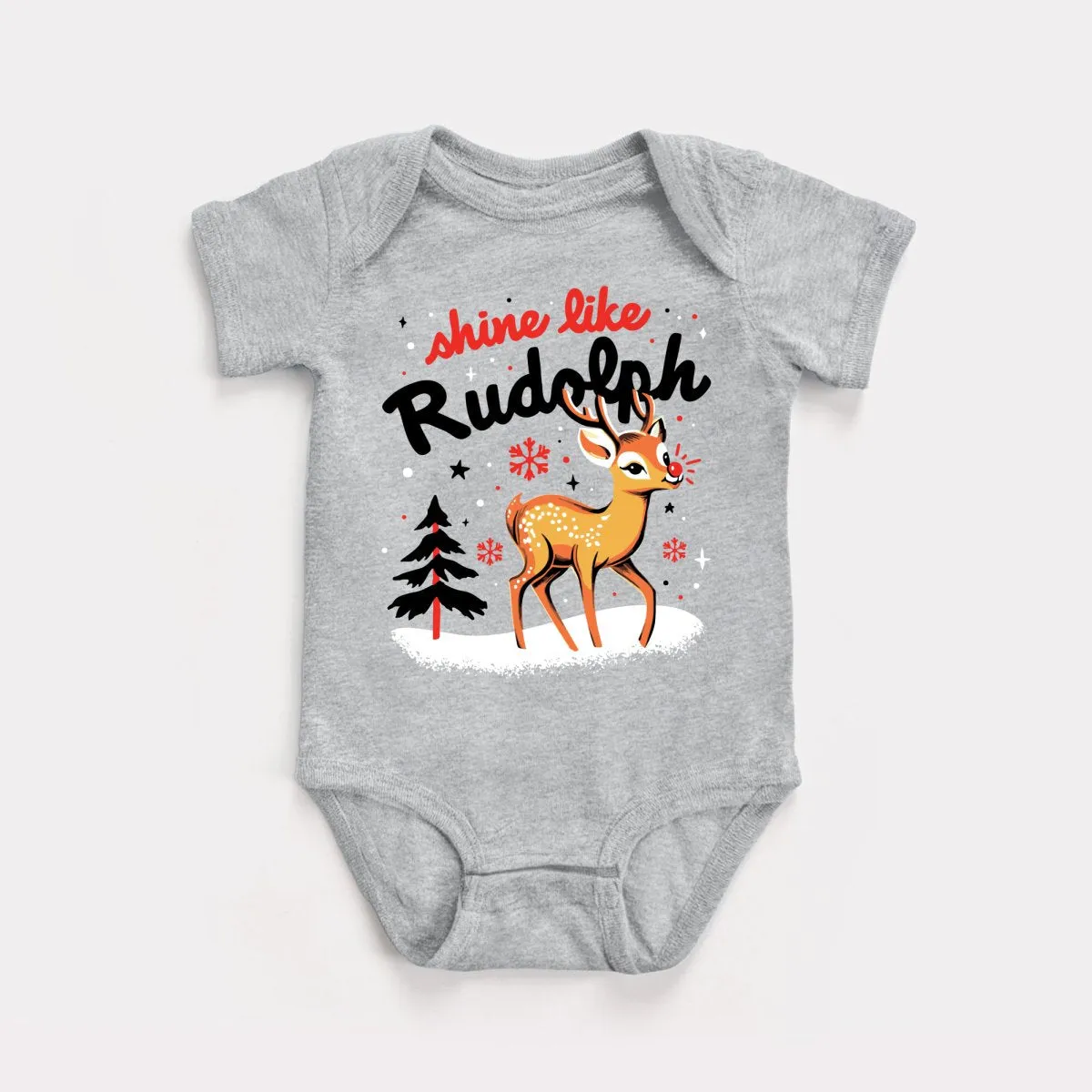 Shine Like Rudolph Baby Bodysuit