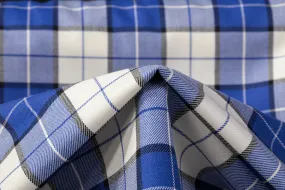 Tartan Italian Wool Suiting - Blue / White