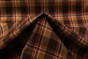 Tartan Italian Wool Suiting - Brown / Orange