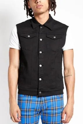 Trash & Vaudeville Black Denim Vest by Tripp NYC