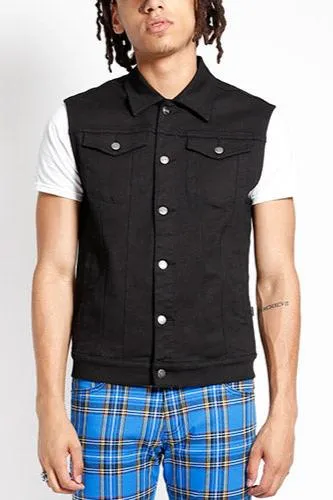 Trash & Vaudeville Black Denim Vest by Tripp NYC