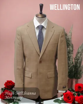 Wellington Executive Beige Check Men's Jacket Style: 19093/54