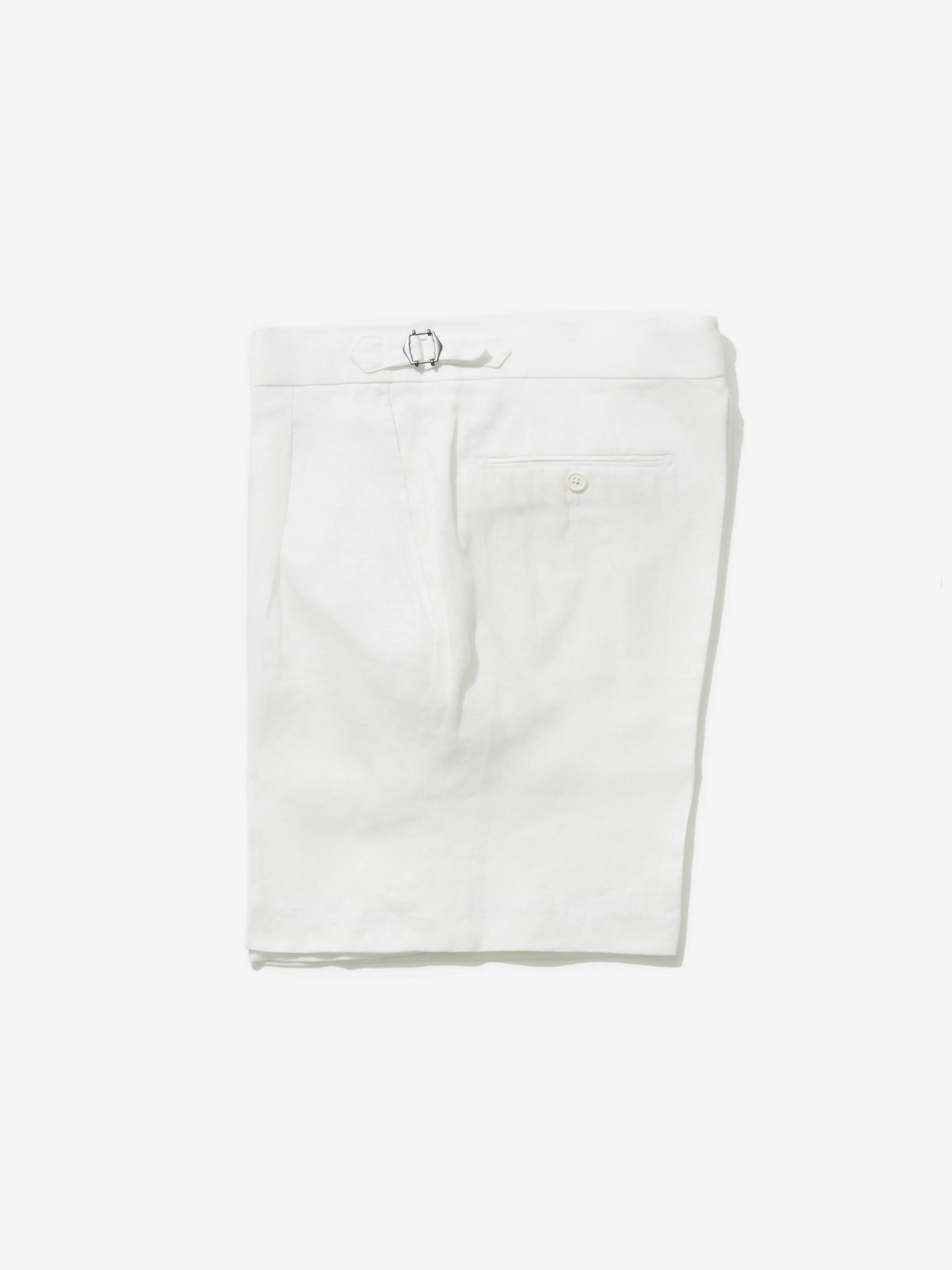 White Linen Oscar Shorts (Wide Fit)