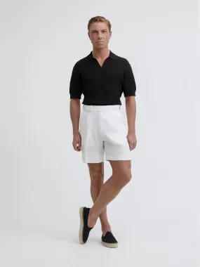 White Linen Oscar Shorts (Wide Fit)