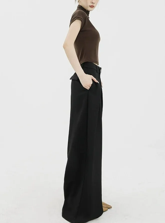 Wide Leg Criss-Cross Pleated Palazzo Trousers